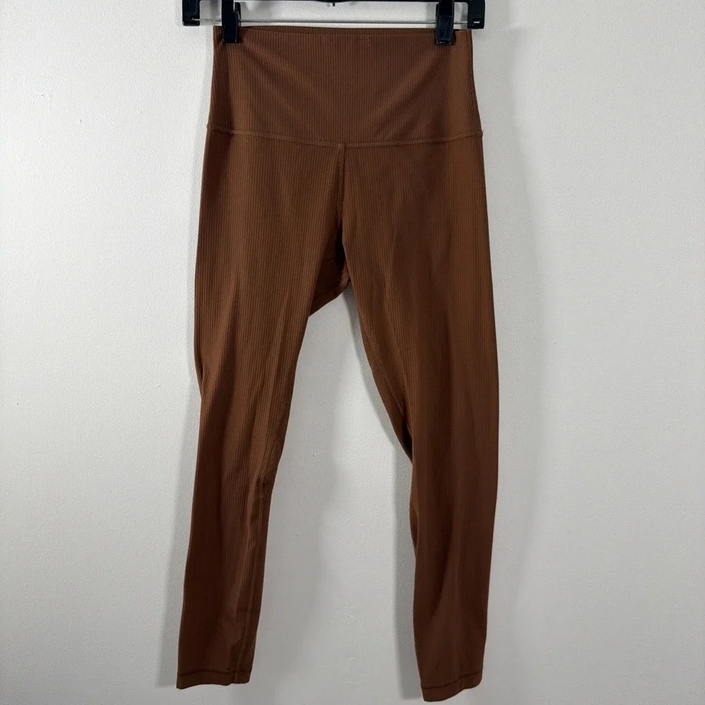 Lululemon Align High Rise Ribbed Pant Legging Size 6 Roasted Brown Yoga Workout